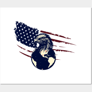 Independence Day of America. American flag Posters and Art